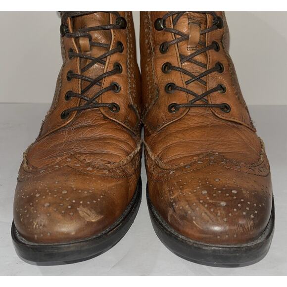 Johnston Murphy J&M 1850 Men\'s Ankle Boots Size 9.5 Brown Leather Wingtip Broque main image 5